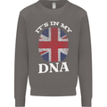 Britain Its in My DNA Funny Union Jack Flag Mens Sweatshirt Jumper Charcoal
