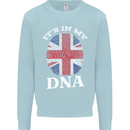 Britain Its in My DNA Funny Union Jack Flag Mens Sweatshirt Jumper Light Blue