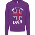 Britain Its in My DNA Funny Union Jack Flag Mens Sweatshirt Jumper Purple