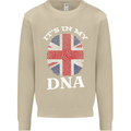 Britain Its in My DNA Funny Union Jack Flag Mens Sweatshirt Jumper Sand
