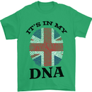 Britain Its in My DNA Funny Union Jack Flag Mens T-Shirt Cotton Gildan Irish Green