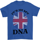 Britain Its in My DNA Funny Union Jack Flag Mens T-Shirt Cotton Gildan Royal Blue