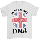 Britain Its in My DNA Funny Union Jack Flag Mens T-Shirt Cotton Gildan White