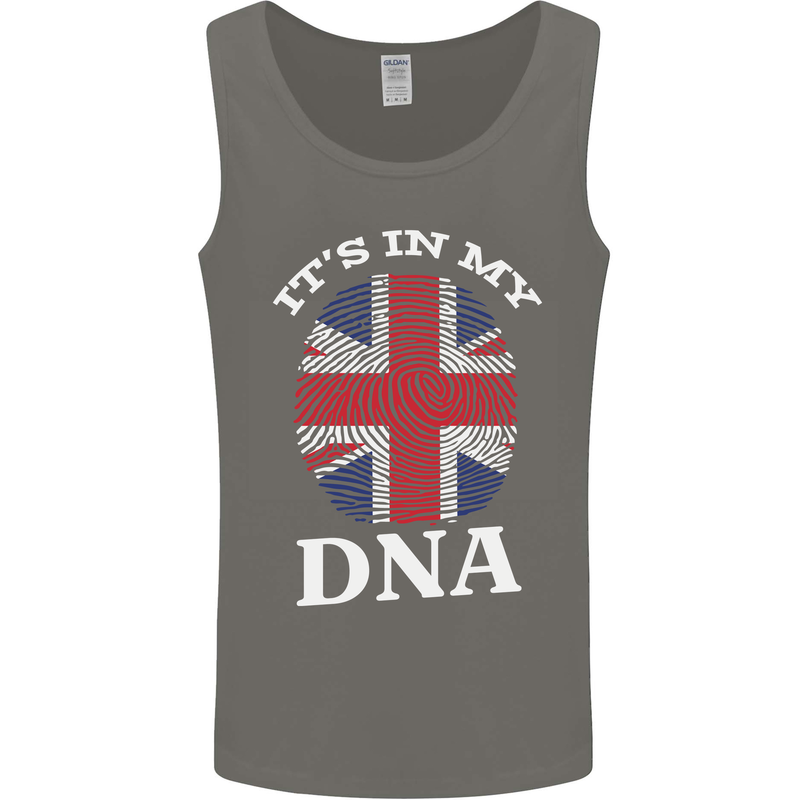 Britain Its in My DNA Funny Union Jack Flag Mens Vest Tank Top Charcoal