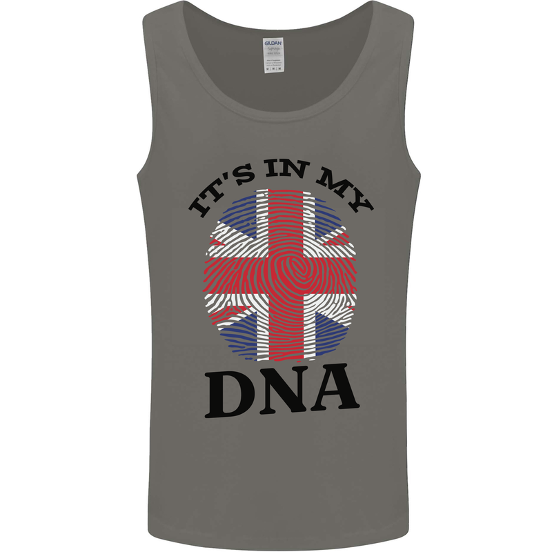 Britain Its in My DNA Funny Union Jack Flag Mens Vest Tank Top Charcoal