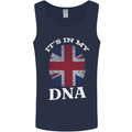 Britain Its in My DNA Funny Union Jack Flag Mens Vest Tank Top Navy Blue