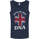 Britain Its in My DNA Funny Union Jack Flag Mens Vest Tank Top Navy Blue
