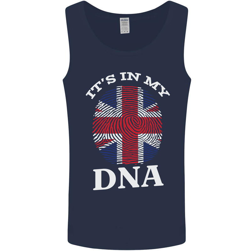 Britain Its in My DNA Funny Union Jack Flag Mens Vest Tank Top Navy Blue