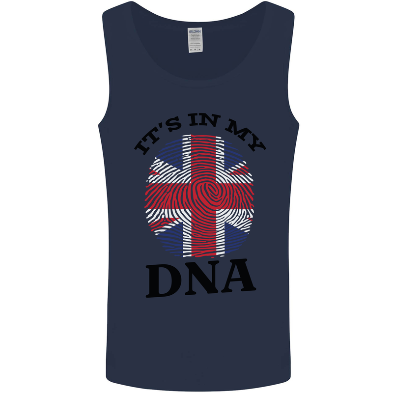 Britain Its in My DNA Funny Union Jack Flag Mens Vest Tank Top Navy Blue