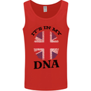 Britain Its in My DNA Funny Union Jack Flag Mens Vest Tank Top Red