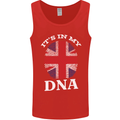 Britain Its in My DNA Funny Union Jack Flag Mens Vest Tank Top Red