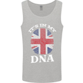 Britain Its in My DNA Funny Union Jack Flag Mens Vest Tank Top Sports Grey