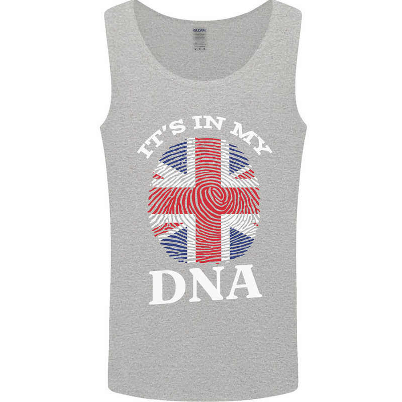 Britain Its in My DNA Funny Union Jack Flag Mens Vest Tank Top Sports Grey