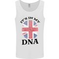 Britain Its in My DNA Funny Union Jack Flag Mens Vest Tank Top White