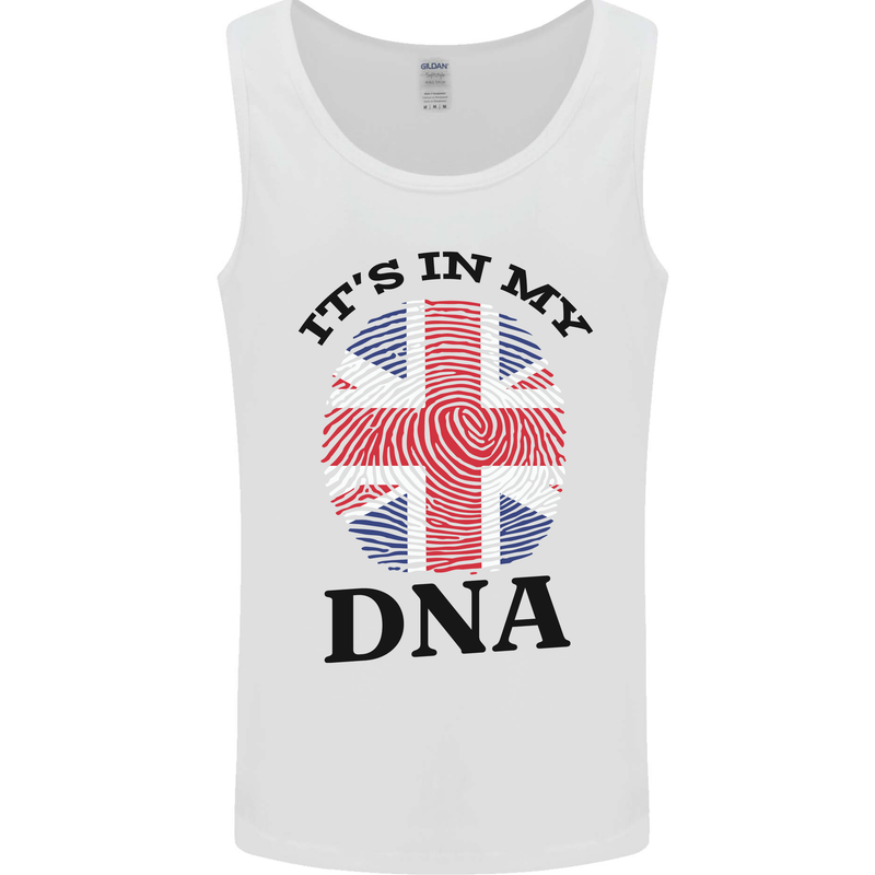 Britain Its in My DNA Funny Union Jack Flag Mens Vest Tank Top White
