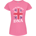 Britain Its in My DNA Funny Union Jack Flag Womens Petite Cut T-Shirt Azalea