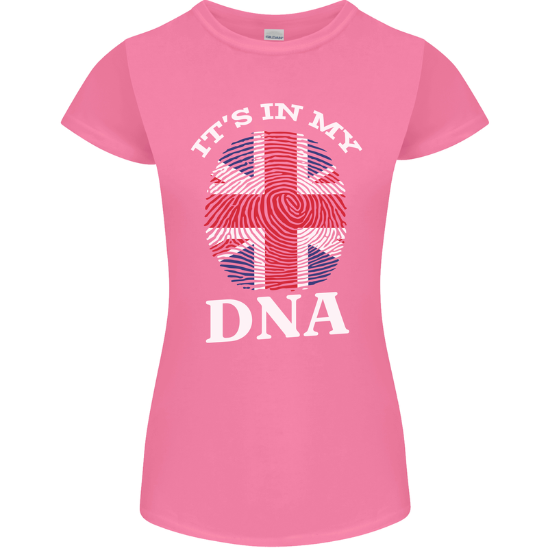 Britain Its in My DNA Funny Union Jack Flag Womens Petite Cut T-Shirt Azalea