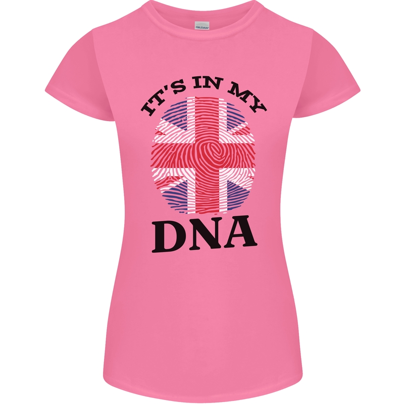 Britain Its in My DNA Funny Union Jack Flag Womens Petite Cut T-Shirt Azalea