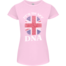 Britain Its in My DNA Funny Union Jack Flag Womens Petite Cut T-Shirt Light Pink
