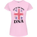 Britain Its in My DNA Funny Union Jack Flag Womens Petite Cut T-Shirt Light Pink