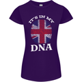 Britain Its in My DNA Funny Union Jack Flag Womens Petite Cut T-Shirt Purple
