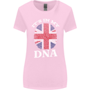 Britain Its in My DNA Funny Union Jack Flag Womens Wider Cut T-Shirt Light Pink