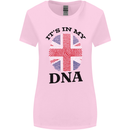 Britain Its in My DNA Funny Union Jack Flag Womens Wider Cut T-Shirt Light Pink
