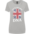 Britain Its in My DNA Funny Union Jack Flag Womens Wider Cut T-Shirt Sports Grey