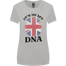 Britain Its in My DNA Funny Union Jack Flag Womens Wider Cut T-Shirt Sports Grey