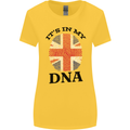 Britain Its in My DNA Funny Union Jack Flag Womens Wider Cut T-Shirt Yellow