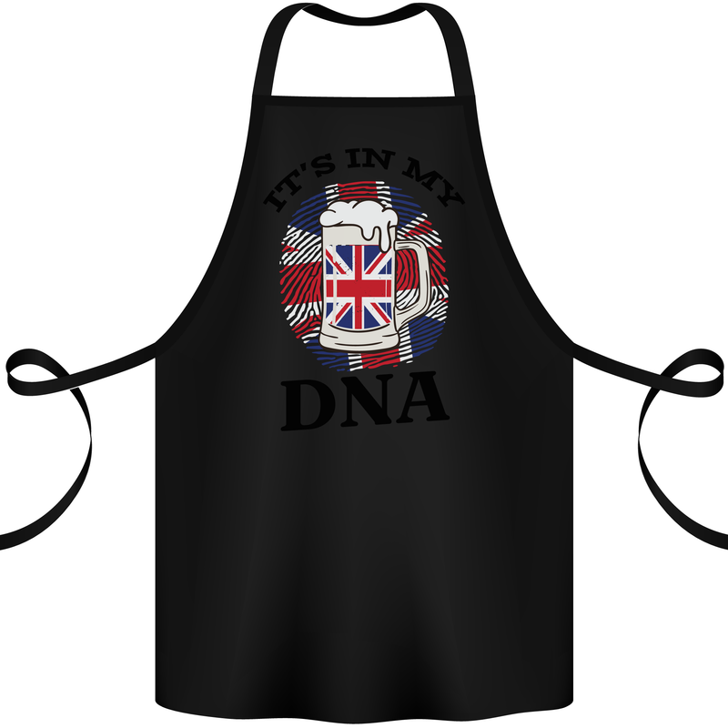 British Beer It's in My DNA Union Jack Flag Cotton Apron 100% Organic Black