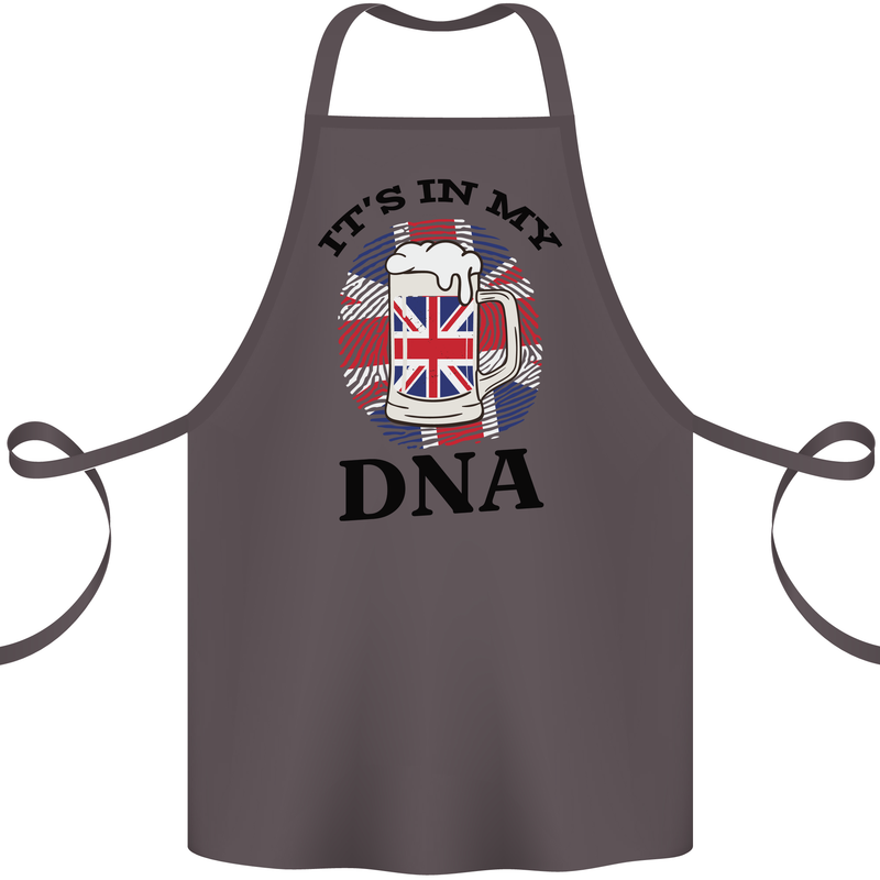 British Beer It's in My DNA Union Jack Flag Cotton Apron 100% Organic Dark Grey