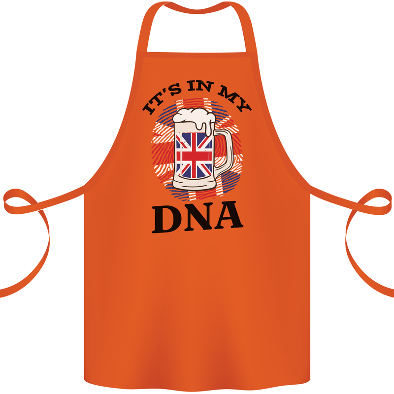 British Beer It's in My DNA Union Jack Flag Cotton Apron 100% Organic Orange