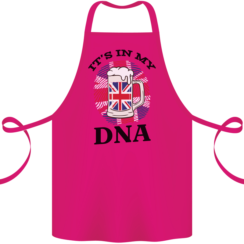 British Beer It's in My DNA Union Jack Flag Cotton Apron 100% Organic Pink