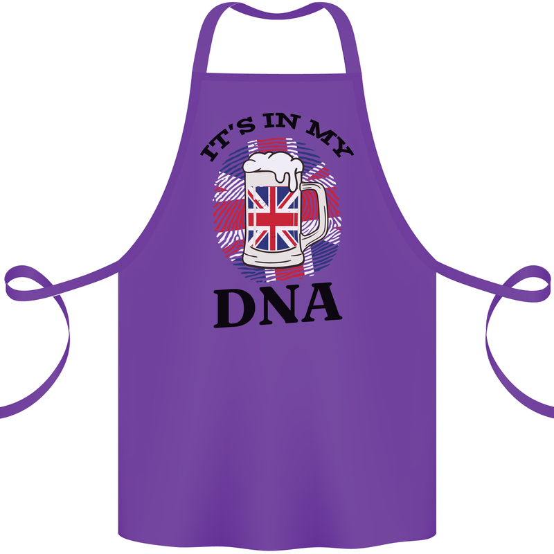 British Beer It's in My DNA Union Jack Flag Cotton Apron 100% Organic Purple