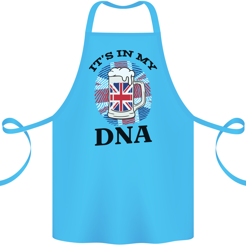British Beer It's in My DNA Union Jack Flag Cotton Apron 100% Organic Turquoise