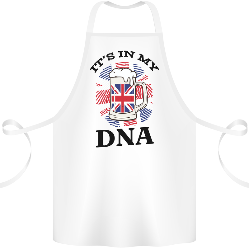 British Beer It's in My DNA Union Jack Flag Cotton Apron 100% Organic White