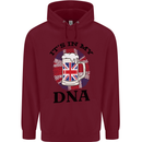 British Beer It's in My DNA Union Jack Flag Mens 80% Cotton Hoodie Maroon