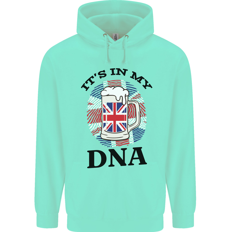 British Beer It's in My DNA Union Jack Flag Mens 80% Cotton Hoodie Peppermint