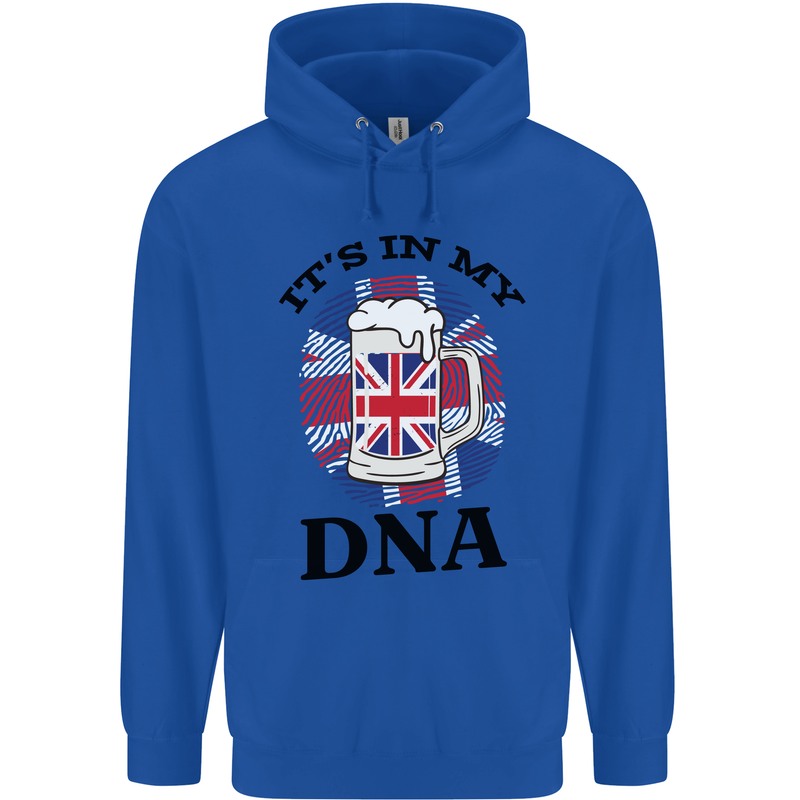 British Beer It's in My DNA Union Jack Flag Mens 80% Cotton Hoodie Royal Blue