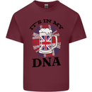 British Beer It's in My DNA Union Jack Flag Mens Cotton T-Shirt Tee Top Maroon