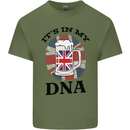 British Beer It's in My DNA Union Jack Flag Mens Cotton T-Shirt Tee Top Military Green