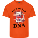 British Beer It's in My DNA Union Jack Flag Mens Cotton T-Shirt Tee Top Orange