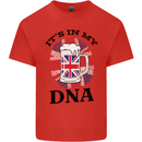 British Beer It's in My DNA Union Jack Flag Mens Cotton T-Shirt Tee Top Red