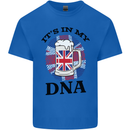 British Beer It's in My DNA Union Jack Flag Mens Cotton T-Shirt Tee Top Royal Blue