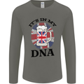 British Beer It's in My DNA Union Jack Flag Mens Long Sleeve T-Shirt Charcoal