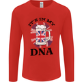 British Beer It's in My DNA Union Jack Flag Mens Long Sleeve T-Shirt Red