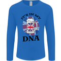 British Beer It's in My DNA Union Jack Flag Mens Long Sleeve T-Shirt Royal Blue