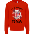 British Beer It's in My DNA Union Jack Flag Mens Sweatshirt Jumper Bright Red
