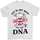 British Beer It's in My DNA Union Jack Flag Mens T-Shirt Cotton Gildan White